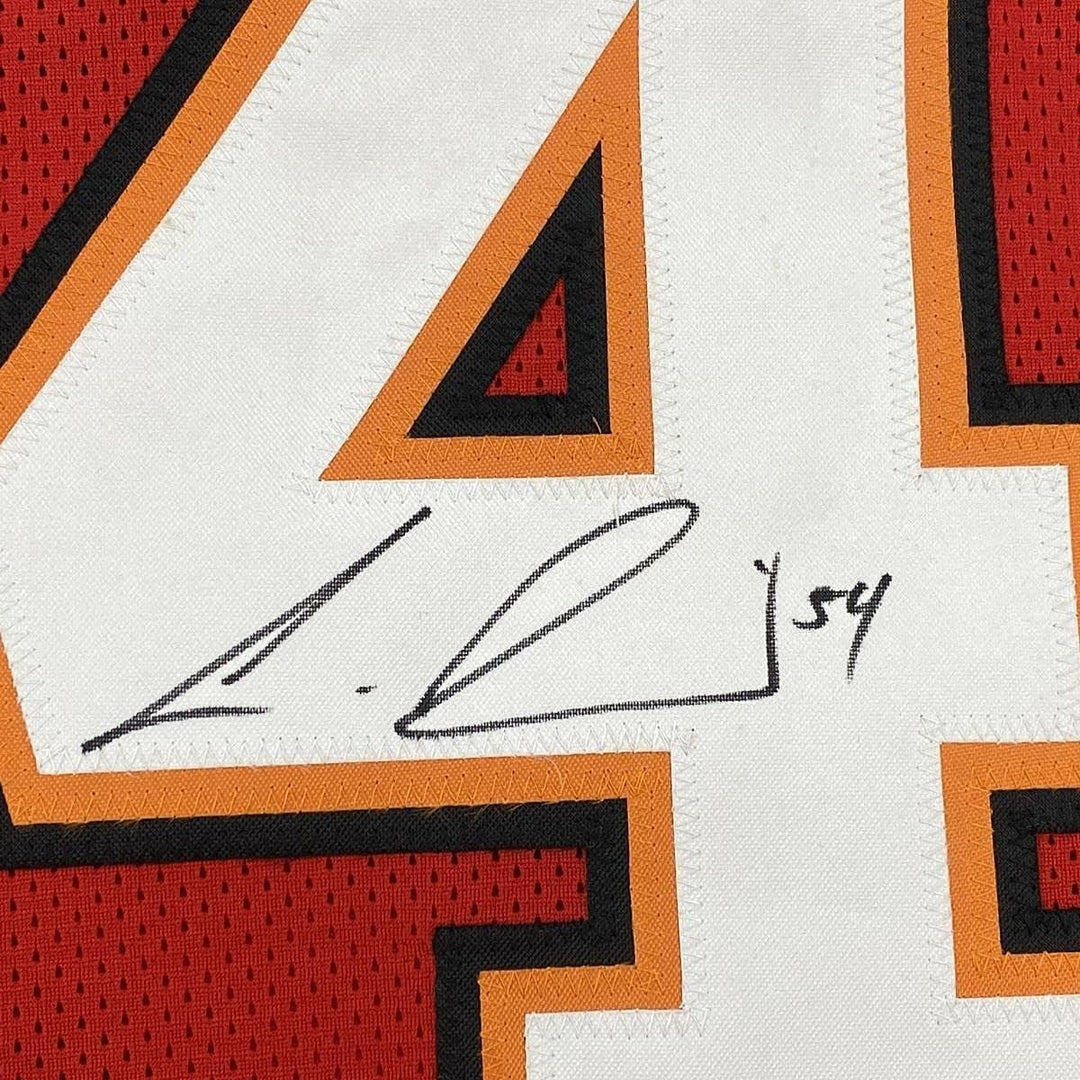Framed Autographed/Signed Lavonte David 35x39 Tampa Bay Red Jersey JSA COA