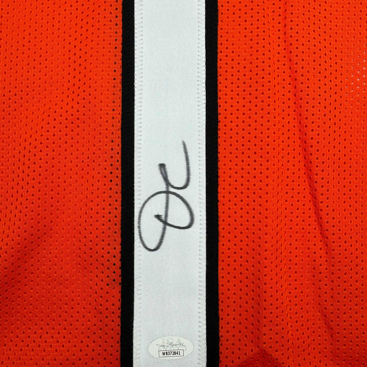 Autographed/Signed Ja'Marr Chase Cincinnati Orange Football Jersey Beckett COA
