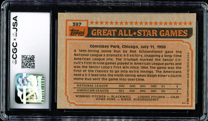 Pete Rose Signed 1983 Topps Card 397 Phillies Auto GM 10 CGC x JSA