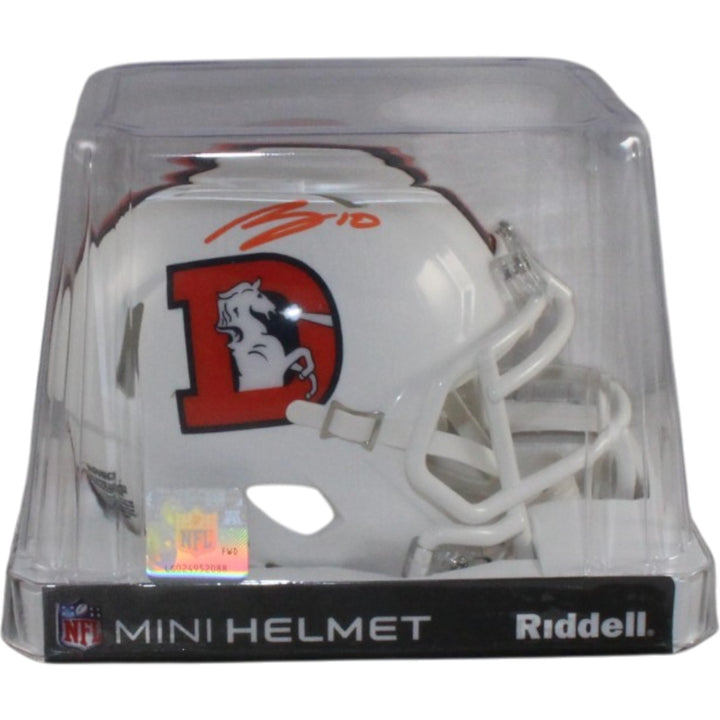 Bo Nix Autographed Denver Broncos 2023 ALT Mini Helmet Beckett Witness 57281
