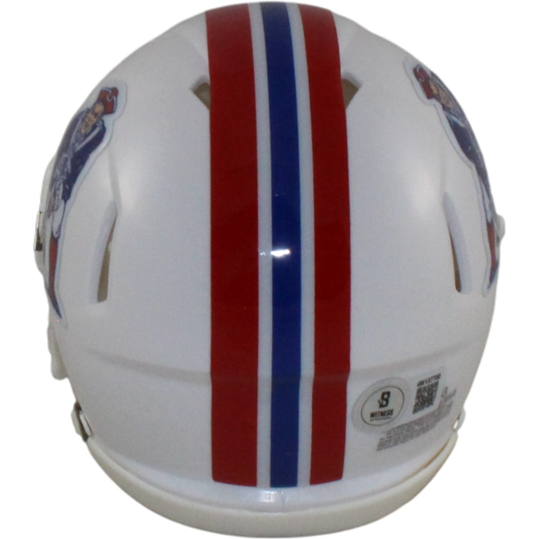 Ty Law Autographed New England Patriots TB Mini Helmet HOF Beckett Witness 55046