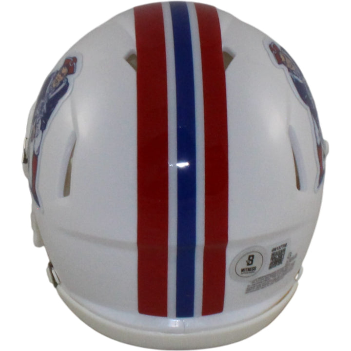 Ty Law Autographed New England Patriots TB Mini Helmet HOF Beckett Witness 55046