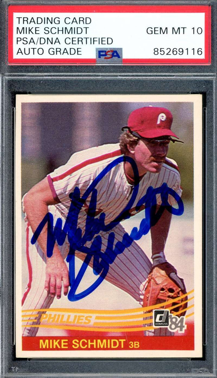 Mike Schmidt Gem Mint 10 PSA DNA Signed 1984 Donruss Autograph