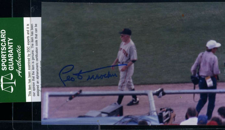 Leo Durocher SGC Signed 4x6 Original Photo Giants Autograph