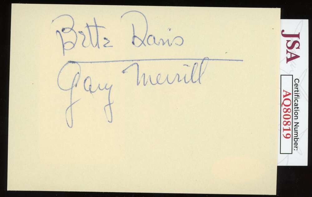 Bette Davis Gary Merrill JSA Coa Signed Vintage Album Page Autograph