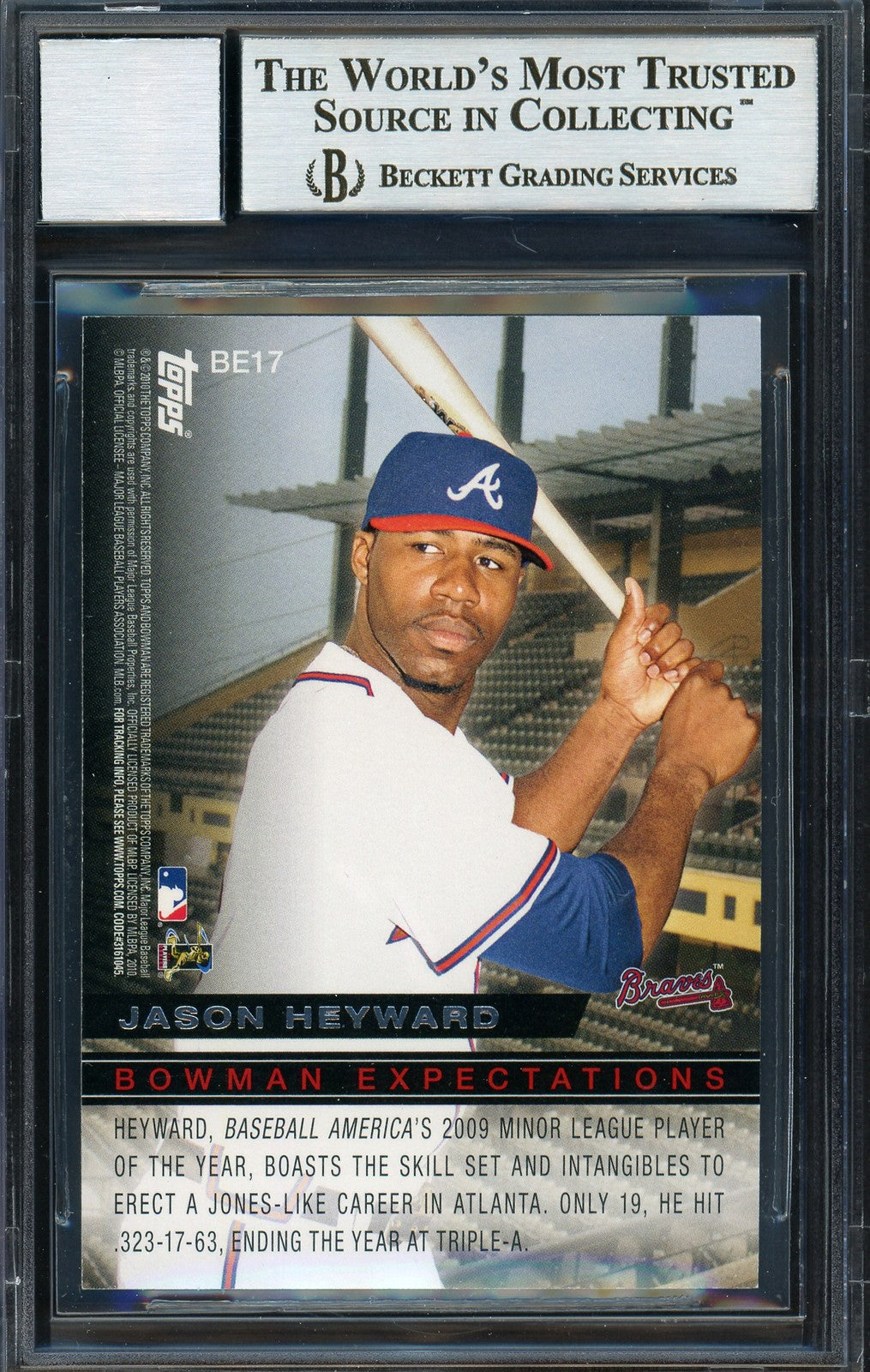 Chipper Jones Auto 2010 Bowman Expectations Card BE17 Braves Auto GM 10 Beckett