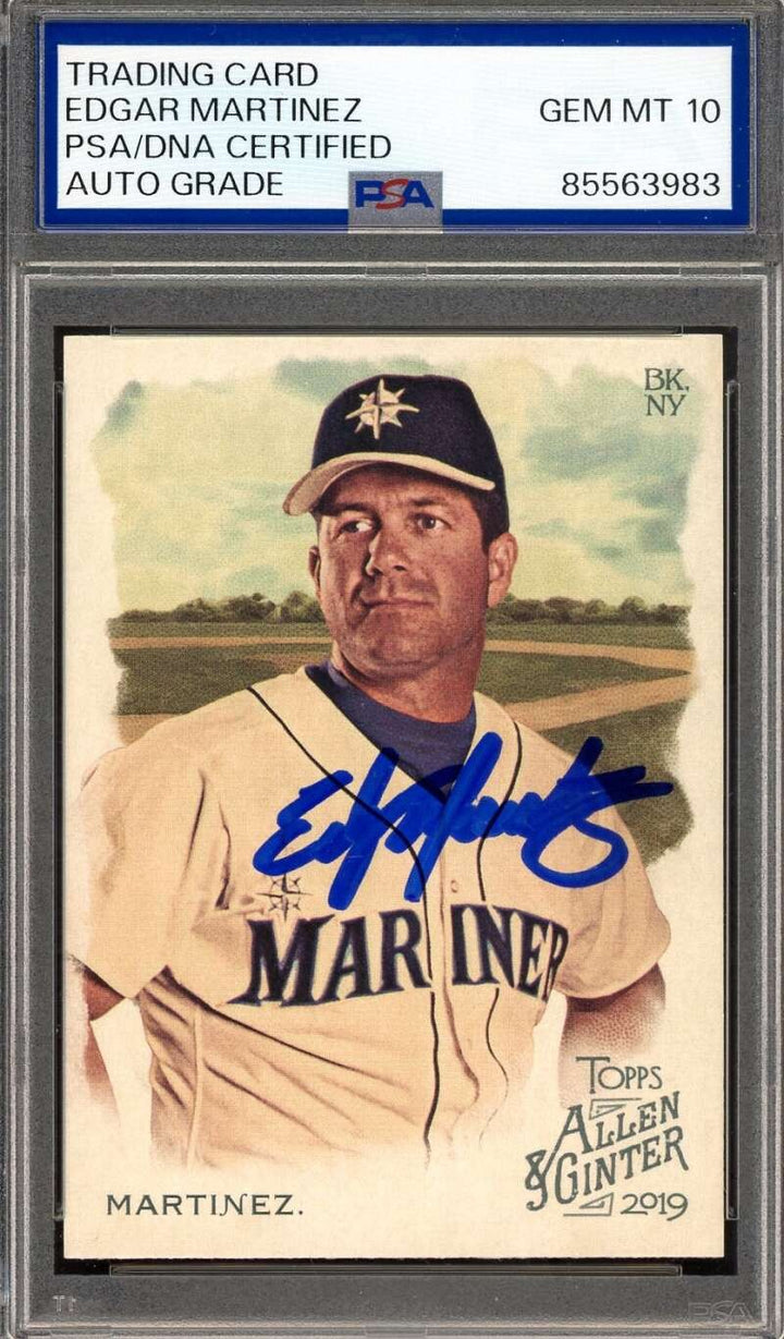 Edgar Martinez Gem Mint 10 PSA DNA Signed 2019 Topps Allen & Ginter Autograph