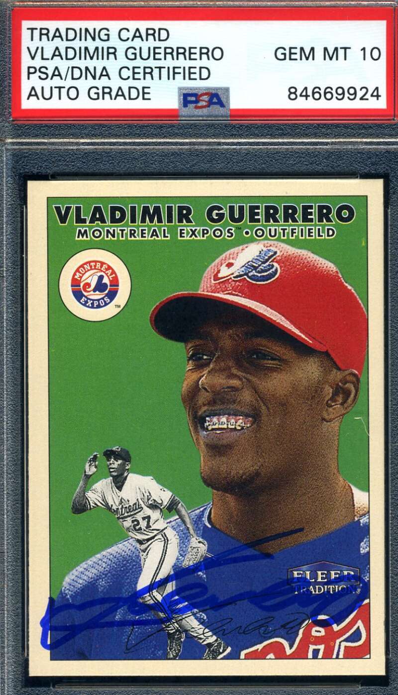 Vladimir Guerrero Gem Mint 10 PSA DNA Signed 2000 Fleer Autograph