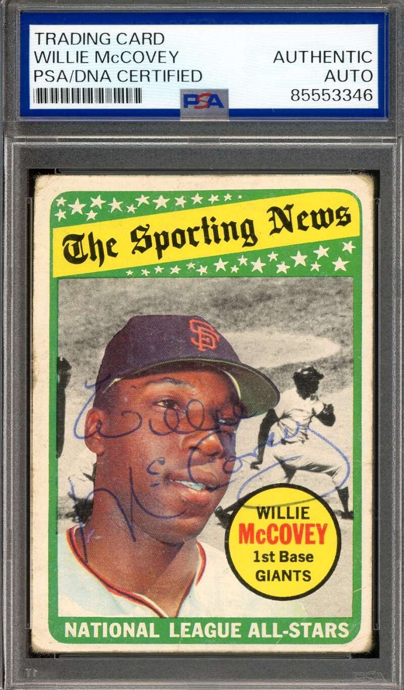 Willie McCovey PSA DNA Vintage Signed 1969 Topps All Star Autograph