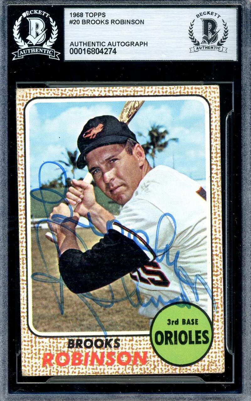 Brooks Robinson Beckett BAS Signed 1968 Topps Autograph