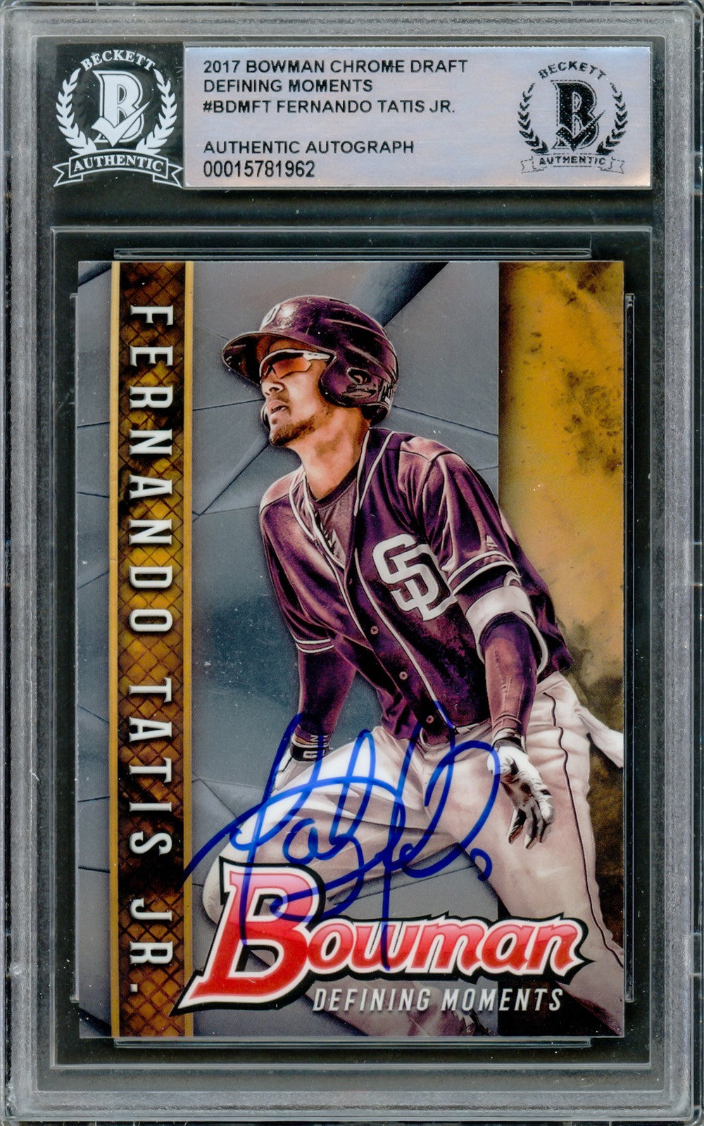 Fernando Tatis Jr. Signed 2017 Bowman Chrome Draft Defining Moments RC #BDMFT