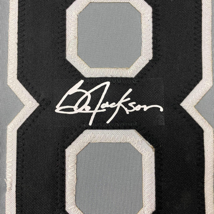 Facsimile Autographed Bo Jackson Chicago Grey Reprint Laser Jersey Size Men's XL