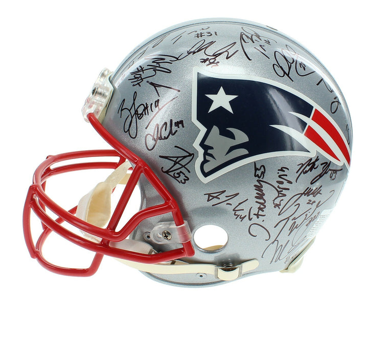 2015-16 New England Patriots Team Signed Helmet JSA COA Tom Brady Gronkowski +33