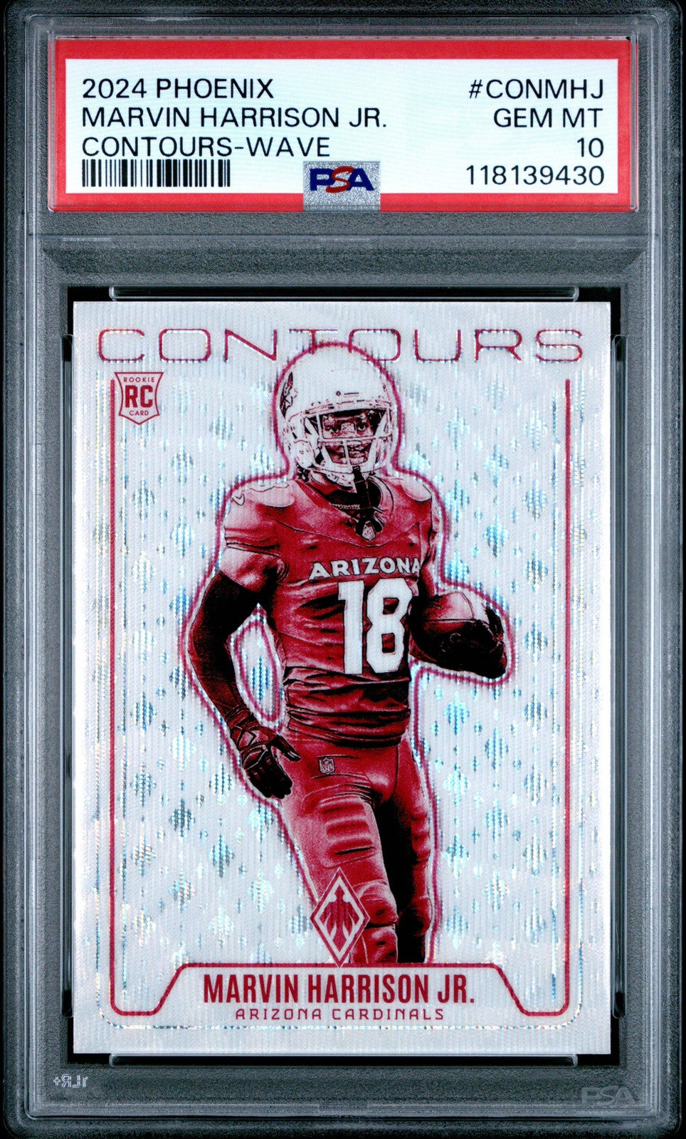 Graded 2024 Phoenix Marvin Harrison Jr #CONMHJ Contour Wave Football Card PSA 10