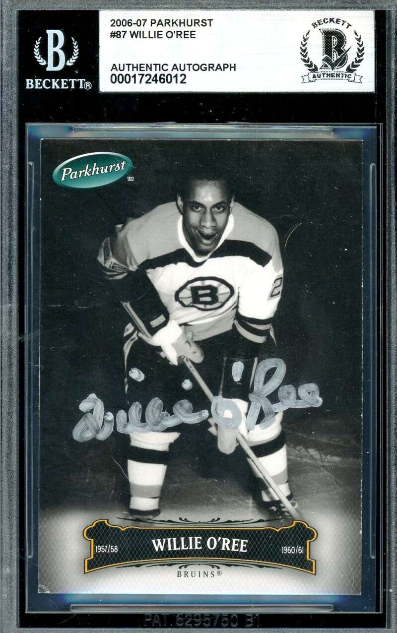 Willie O'Ree Beckett BAS Signed 2006-07 Parkhurst Autograph