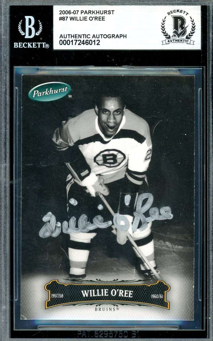 Willie O'Ree Beckett BAS Signed 2006-07 Parkhurst Autograph