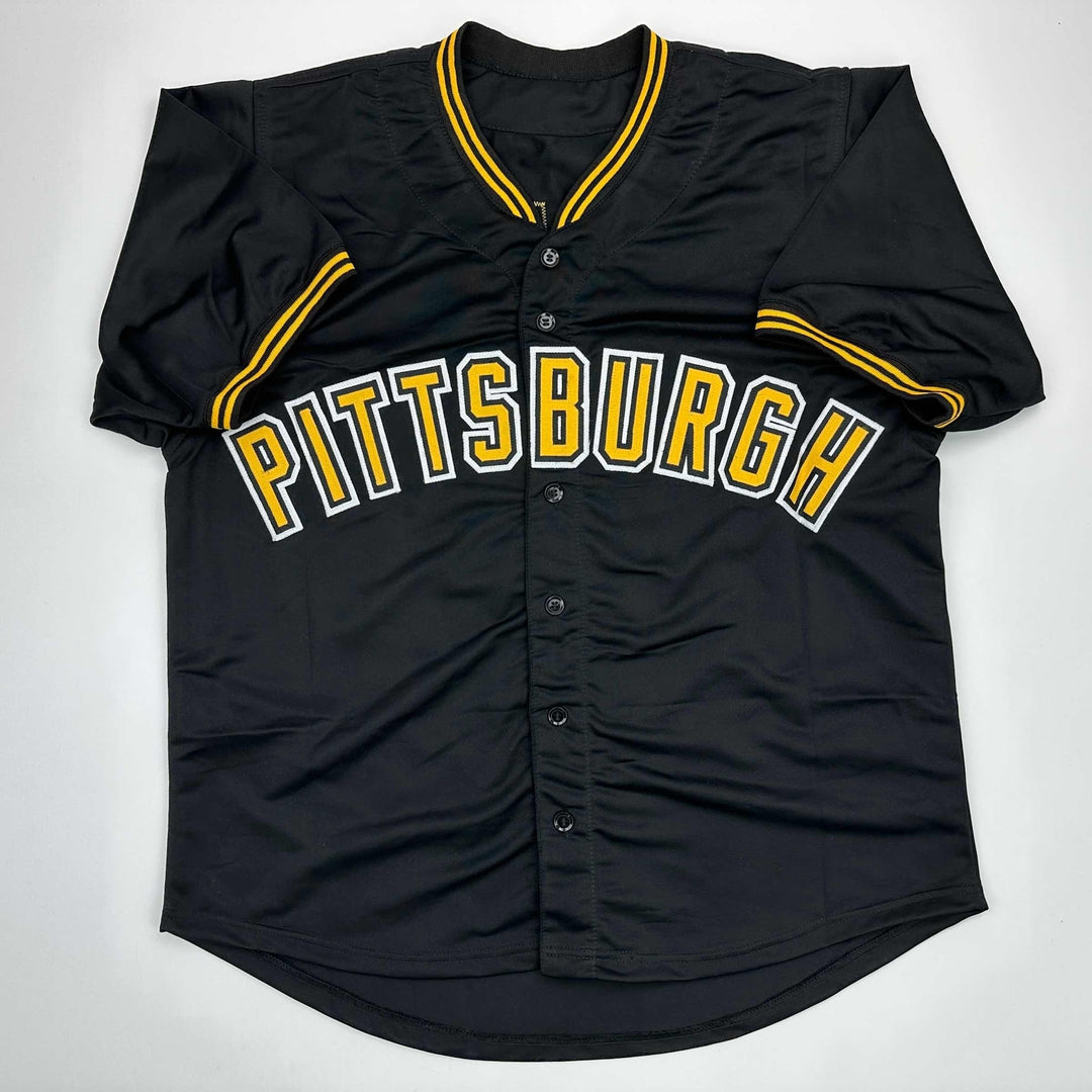 Facsimile Autographed Paul Skenes Pittsburgh Black Reprint Jersey Size Men's XL