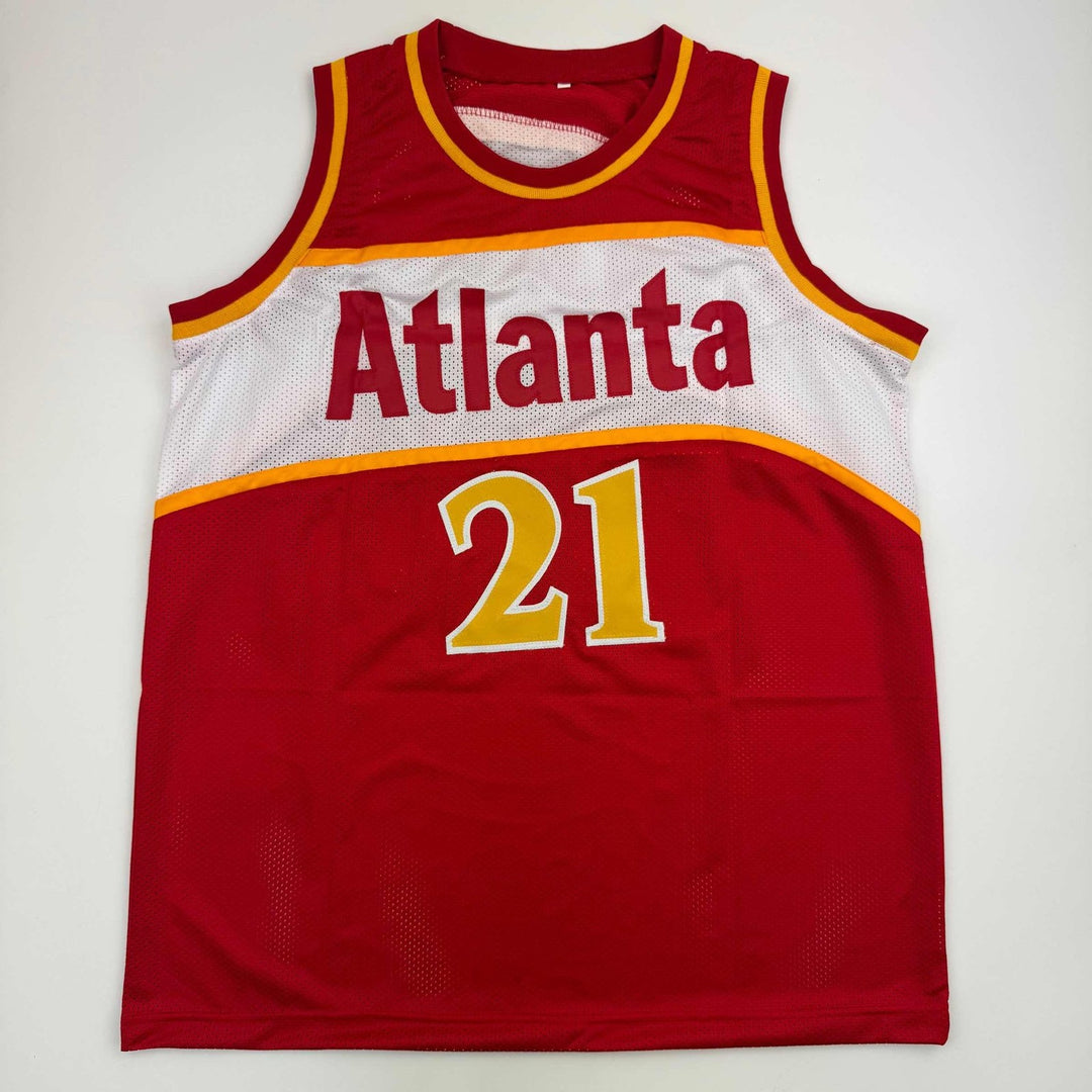 Autographed/Signed DOMINIQUE WILKINS Atlanta Red Jersey PSA/DNA COA