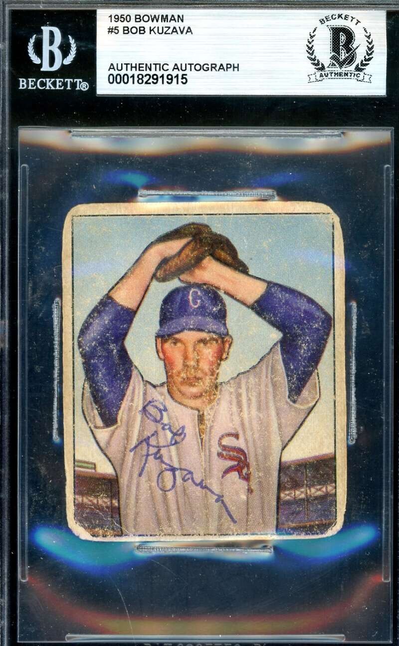 Bob Kuzava Beckett BAS Signed 1950 Bowman Rookie Autograph
