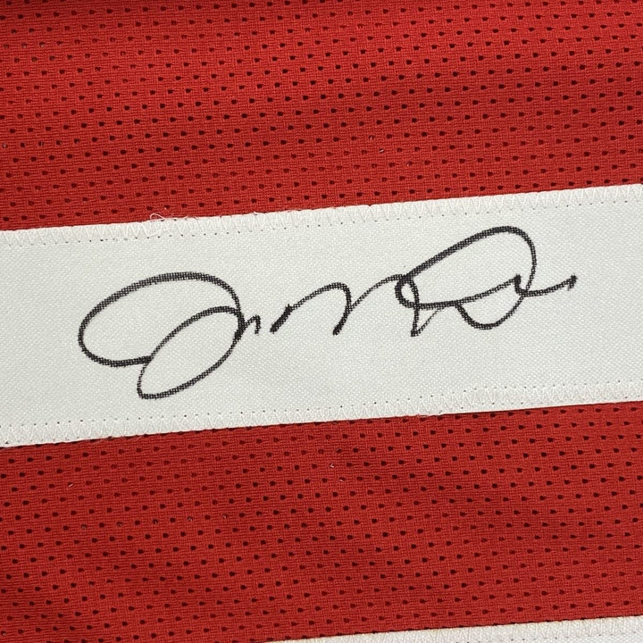 Autographed/Signed Joe Montana San Francisco Red Stat Jersey JSA COA