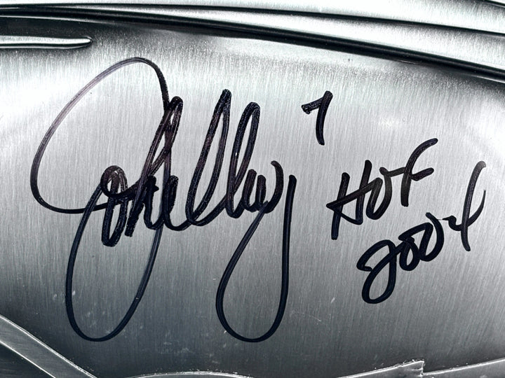 John Elway Signed Denver Broncos Pewter Full Size Helmet #D/107 JSA Autograph