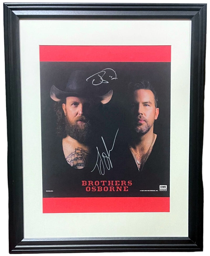 Brothers Osborne signed 2023 Self Titled 11x11 Art Card Custom Framing- 2 sig