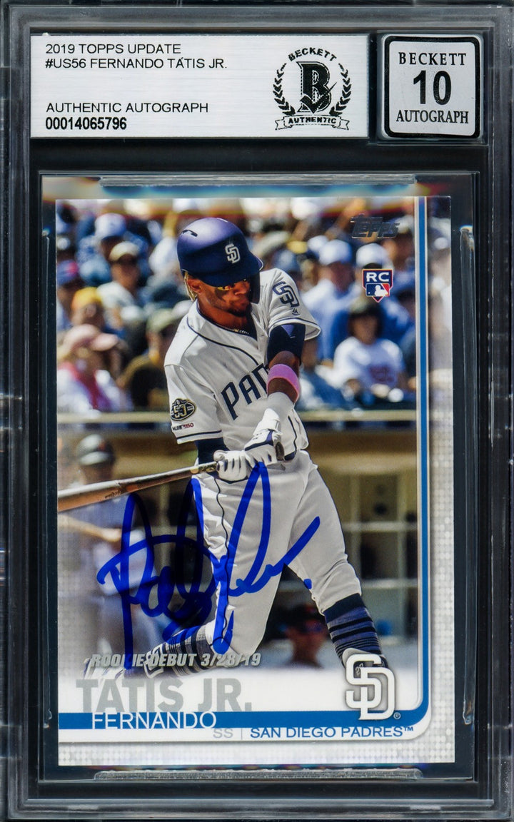 Fernando Tatis Jr. Signed 2019 Topps Update RC #US56 San Diego Padres Auto 10