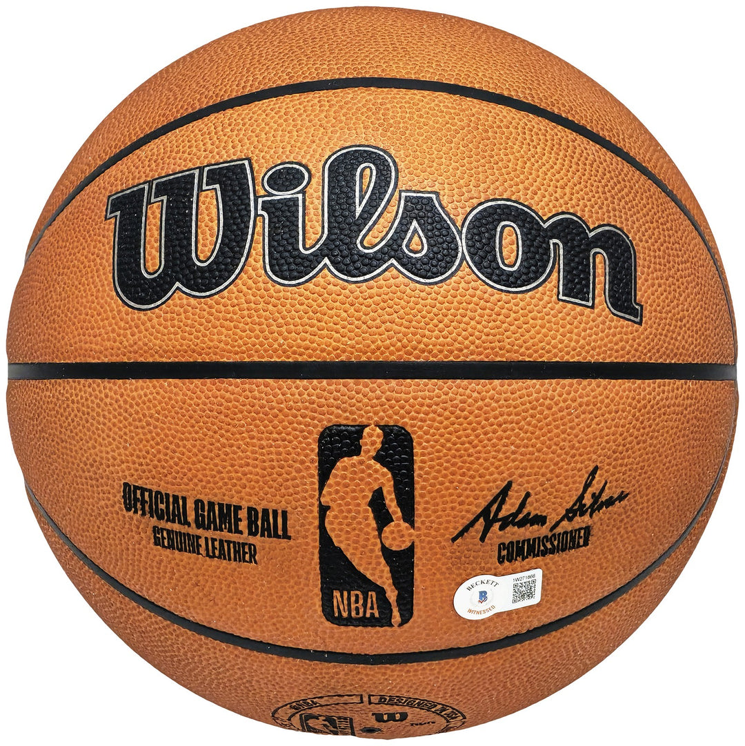 John Stockton Auto Official Game Ball Genuine Leather Basketball Jazz Beckett
