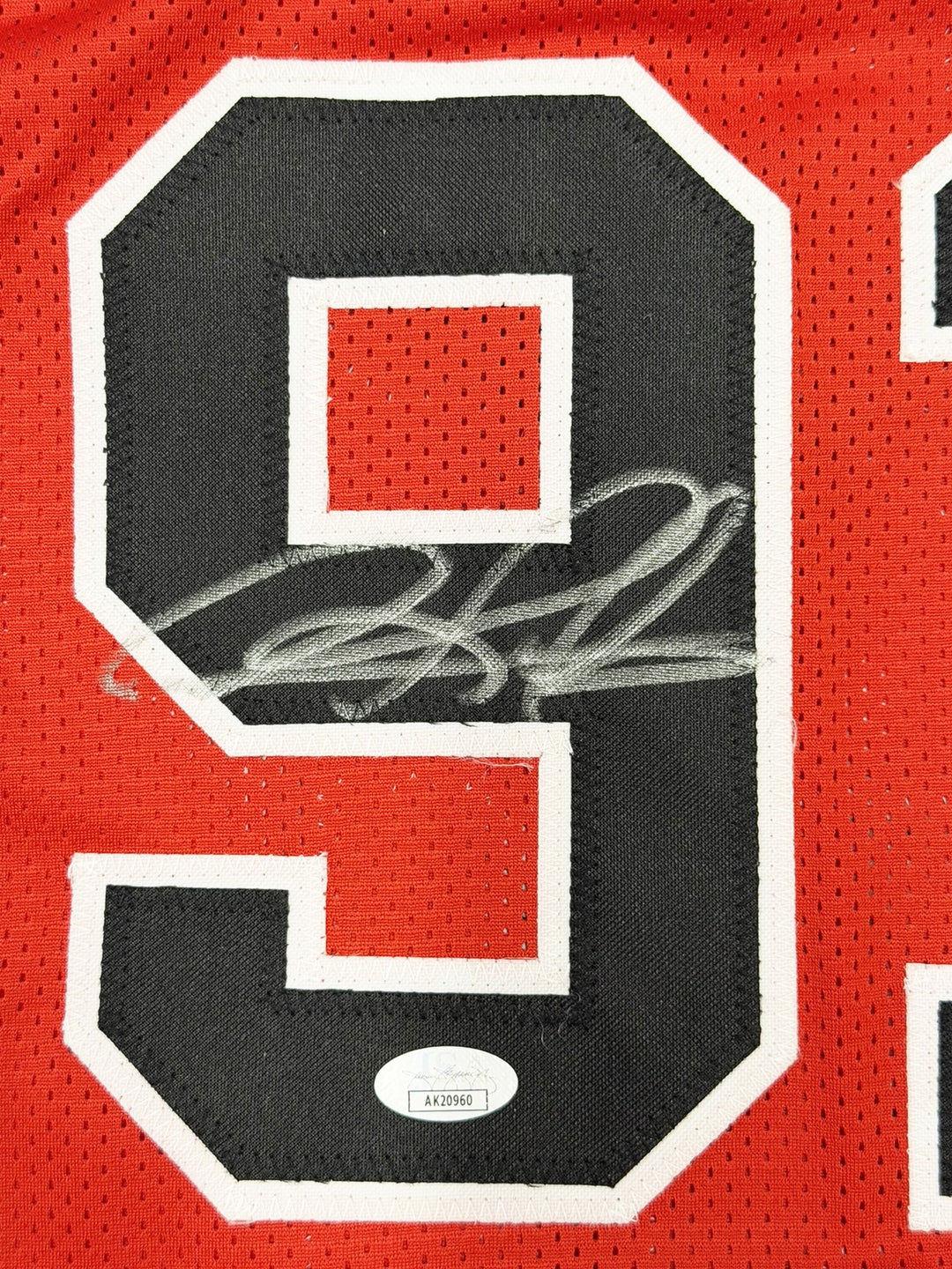 Dennis Rodman Signed Bulls Red Custom Jersey JSA