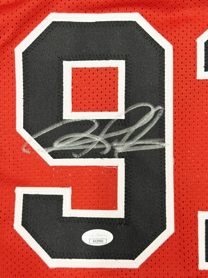 Dennis Rodman Signed Bulls Red Custom Jersey JSA