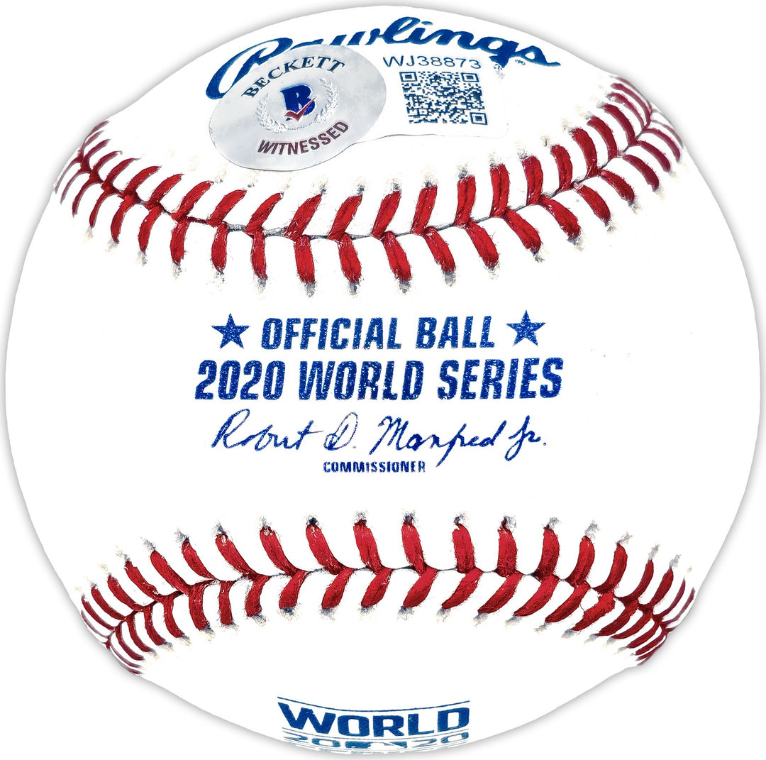 Walker Buehler Signed Official 2020 WS Baseball Los Angeles Dodgers Beckett QR