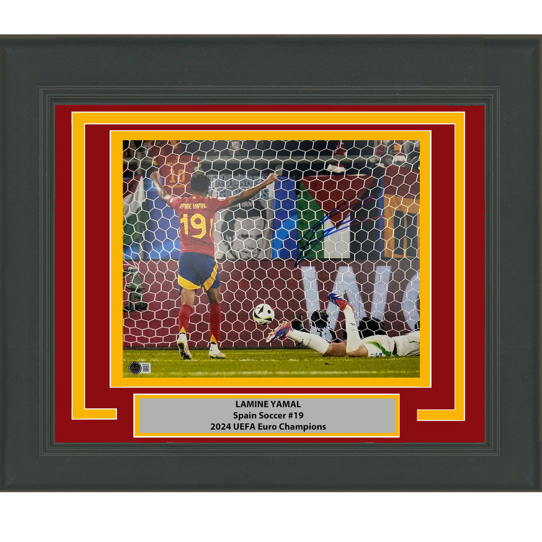 Framed Autographed/Signed Lamine Yamal Spain 11x14 Photo Beckett BAS COA #3