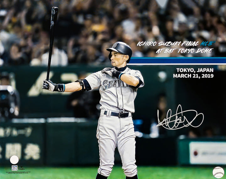 Ichiro Suzuki Auto Signed 16x20 Photo Seattle Mariners Final At Bat IS Holo