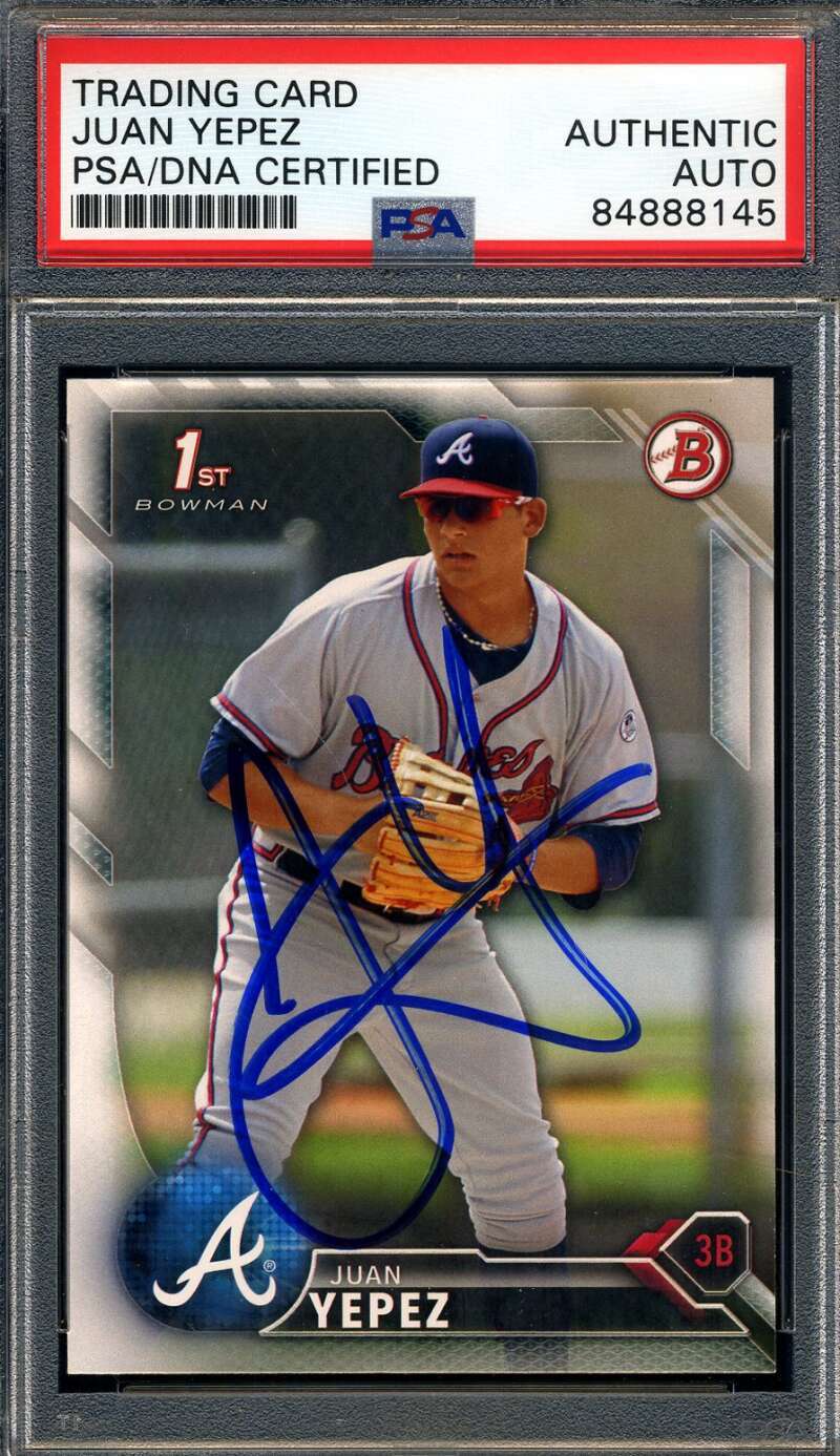 Juan Yepez PSA DNA Signed 2016 Bowman First Rookie Autograph