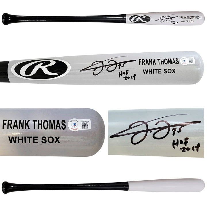 Frank Thomas Auto Gray Rawlings Game Model Bat White Sox "HOF 2014" Beckett Wit