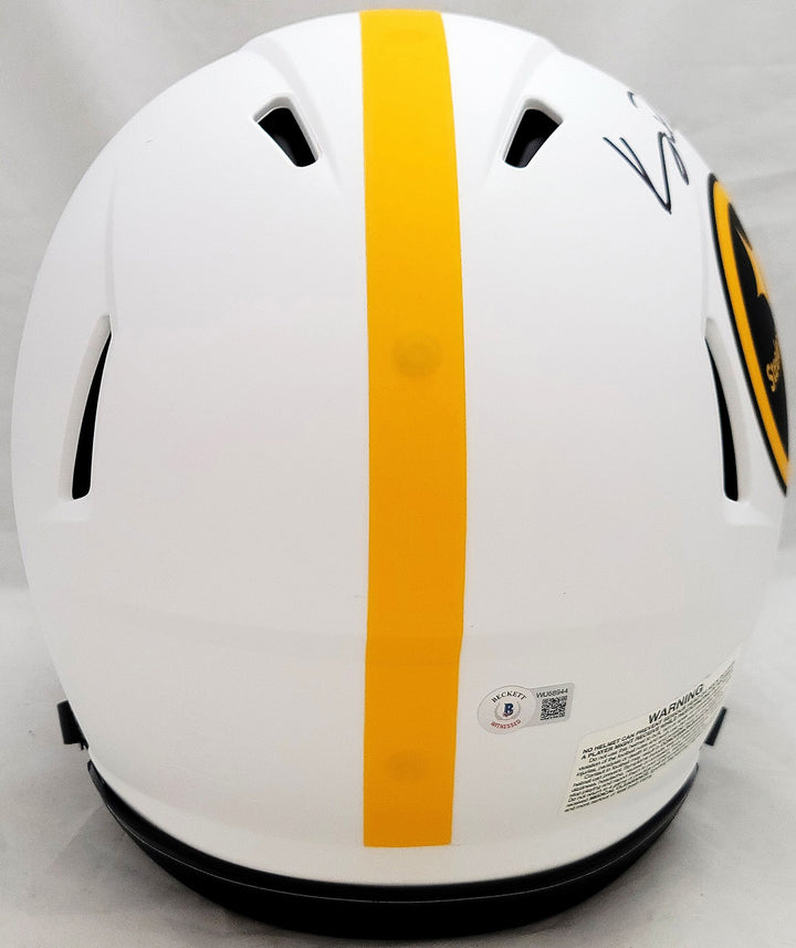 Kenny Pickett Auto Steelers Lunar Eclipse White Full Size Auth Speed Helmet BAS