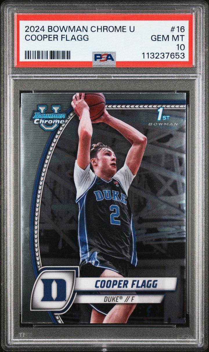 Graded 2024 Topps Bowman Chrome U Cooper Flagg #16 Rookie Card PSA 10