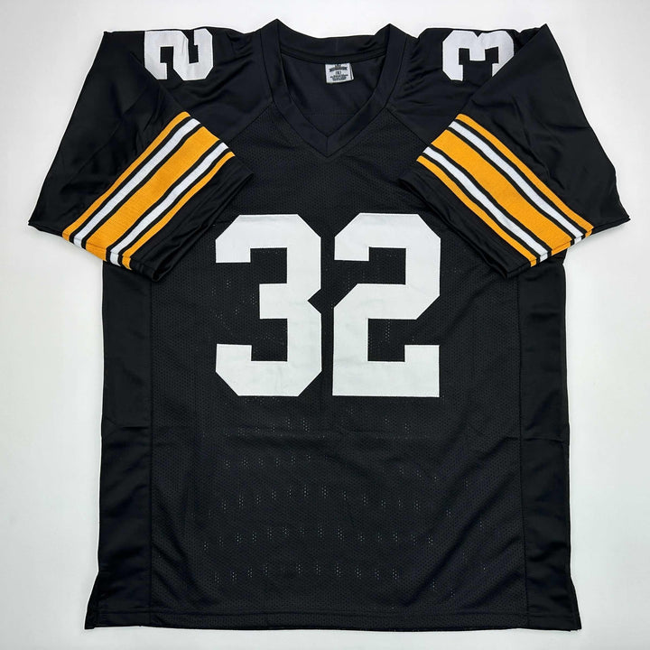 Facsimile Autographed Franco Harris Pittsburgh Black Reprint Jersey Size Mens XL