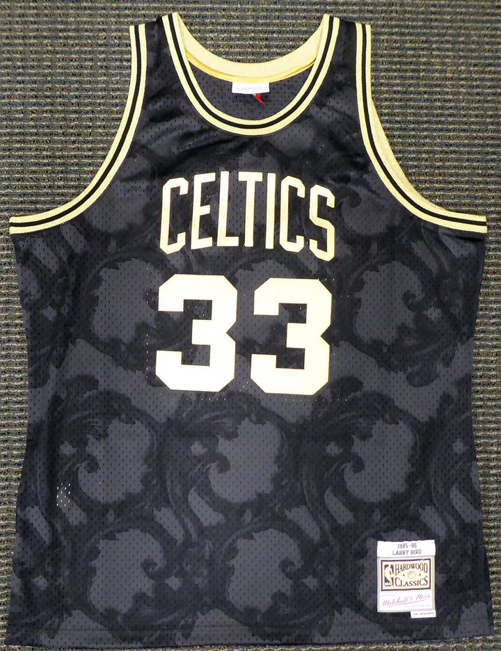 Celtics Larry Bird Auto Black Mitchell Ness GoldToile Swingman Jersey XL Beckett