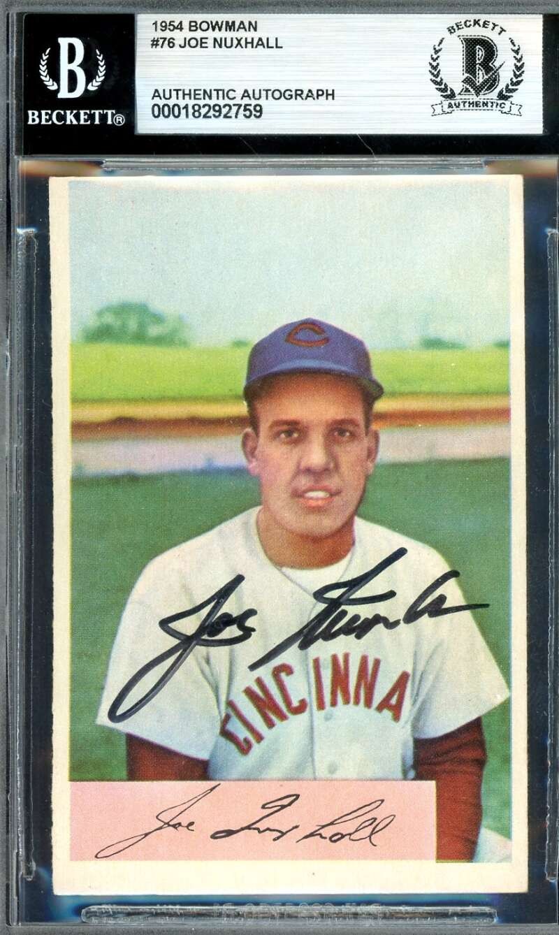 Joe Nuxhall Beckett BAS Signed 1954 Bowman Autograph