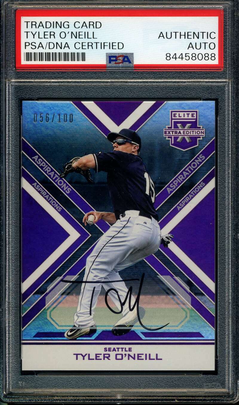 Tyler O`neill PSA DNA Coa Signed 2016 Panini Elite 56/100 Autograph