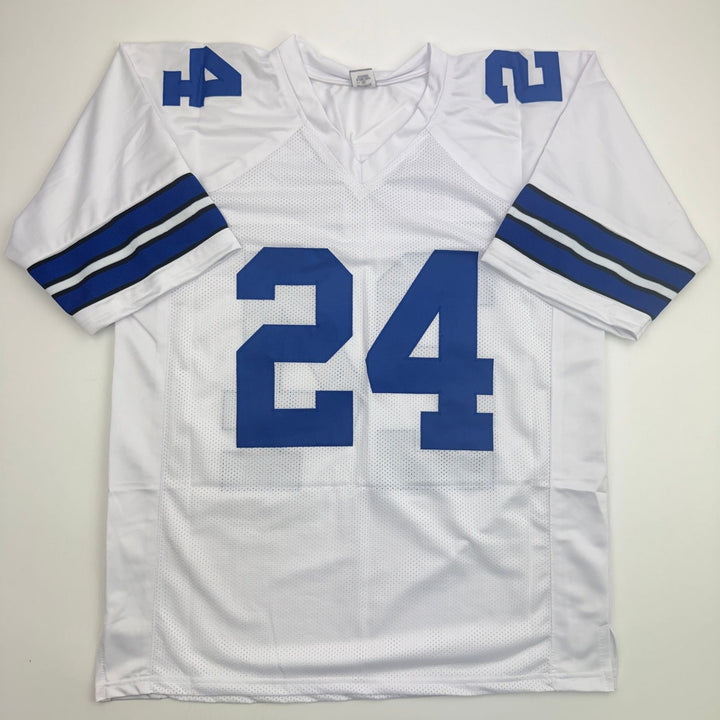 Autographed/Signed Everson Walls Dallas White Football Jersey JSA COA