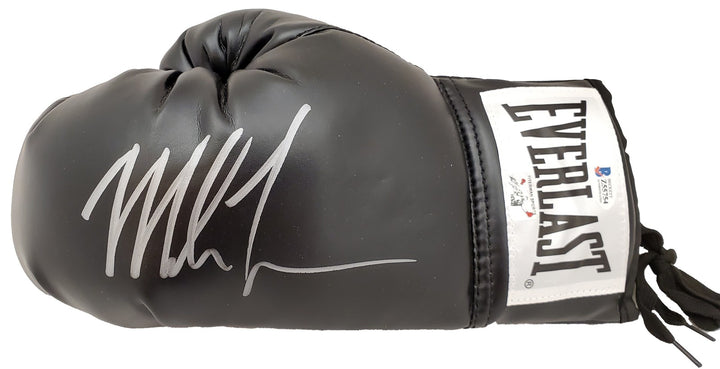 Mike Tyson Signed Black Everlast Glove LH Signed In Silver Beckett
