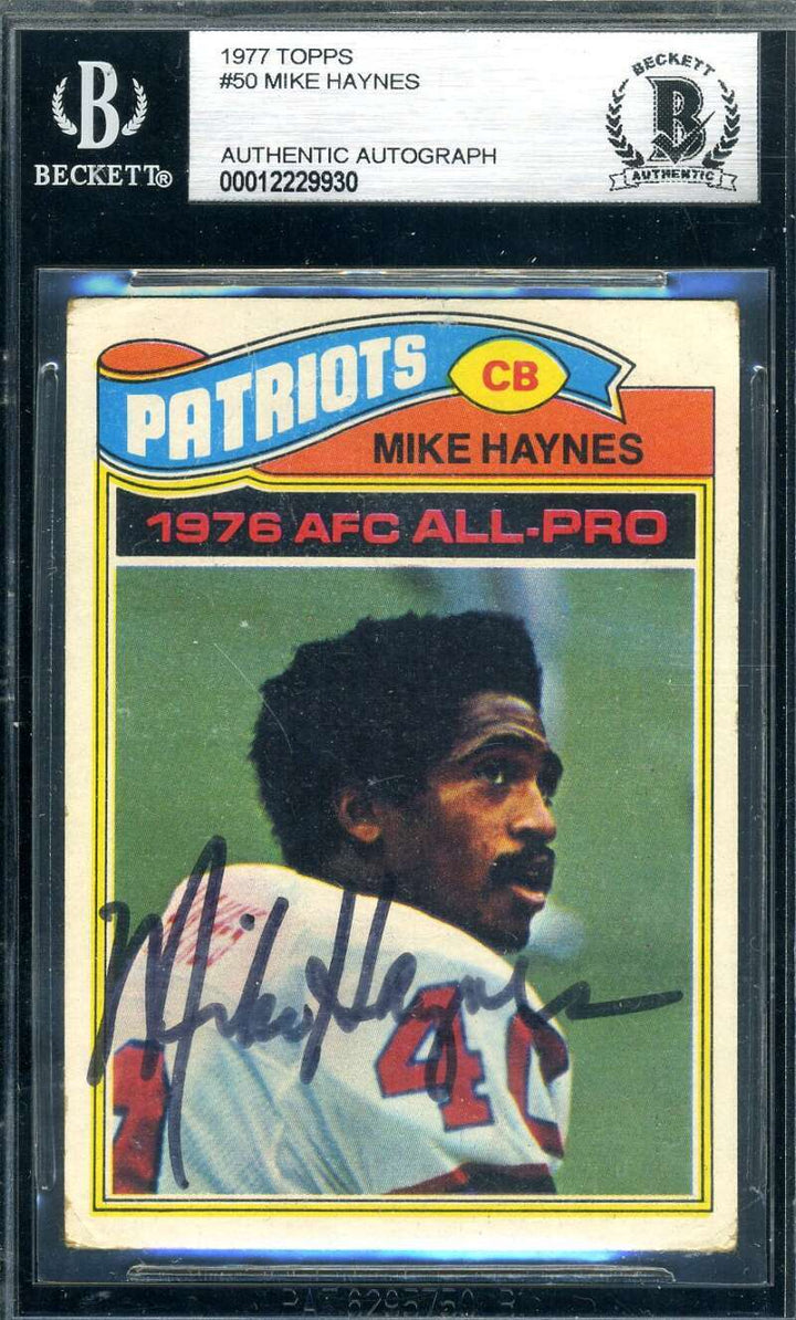 Mike Haynes Beckett Signed 1977 Topps Rookie Autograph