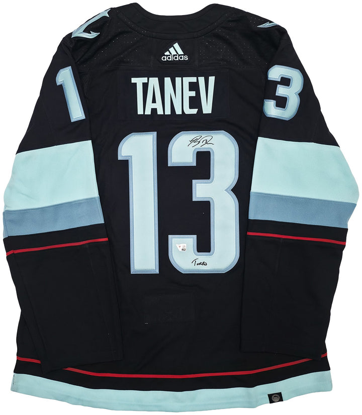 Seattle Kraken Brandon Tanev Auto Blue Adidas Inaugural Season Jersey 54 "Turbo"