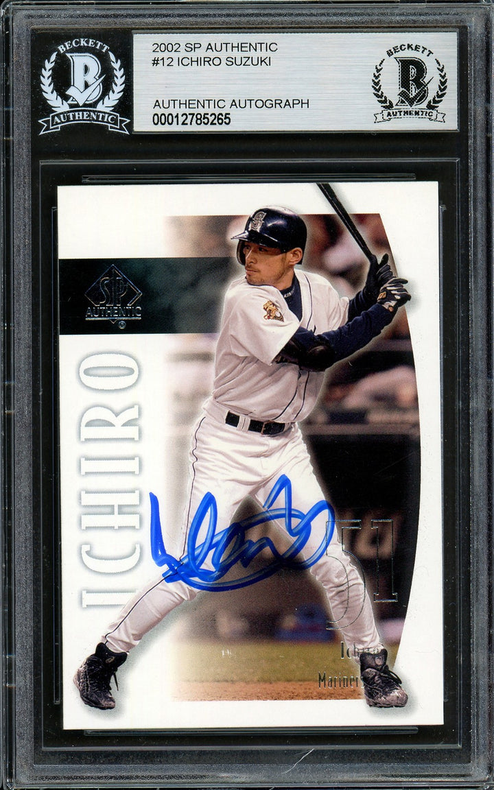 Ichiro Suzuki Signed 2002 SP Authentic Card 12 Seattle Mariners Beckett