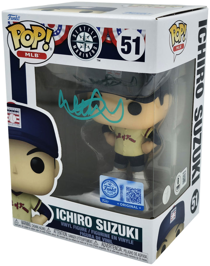 Ichiro Suzuki Signed HOF Funko Pop #51 Seattle Mariners IS Holo & Beckett Wit