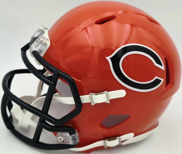 Brian Urlacher Signed Bears Orange Mini Helmet HOF 18 Beckett Witness