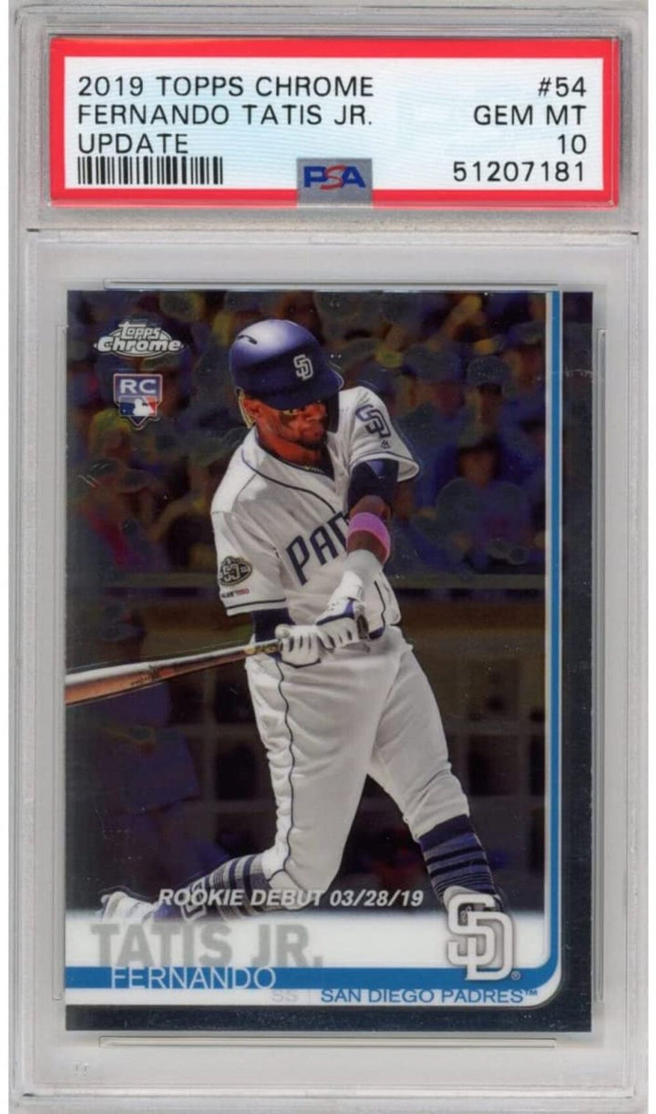 Graded 2019 Topps Chrome Update FERNANDO TATIS JR. #54 Rookie RC Card PSA 10