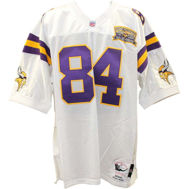 Randy Moss Signed Minnesota Vikings M&N sz 52 00 White Jersey Insc Beckett 50866